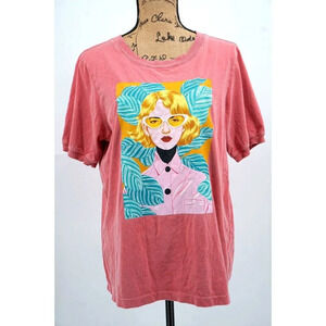 Bijou Karman Women Medium M‎ Sunglasses Short Sleeve Graphic Red T-Shirt